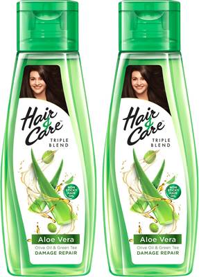 HAIR & CARE Damage Repair Non-Sticky Hair Oil with Aloe Vera, Olive Oil & Green Tea Hair Oil