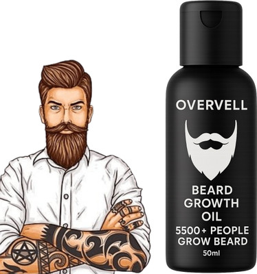 overvell Men’s Beard Oil with Red Onion & Black Seed | Stimulates Growth Naturally Hair Oil(50 ml)