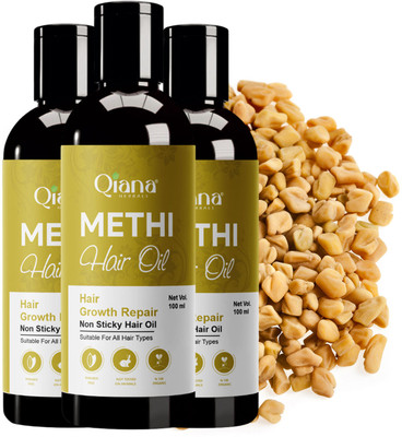 Qiana Methi Hair Oil – Treats Breakage & Split Ends - Pack of 3 Hair Oil(100 ml)