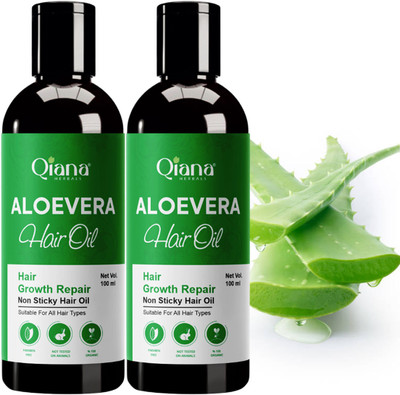Qiana Aloe Vera Hair Oil – Your Daily Herbal Hair Therapy - Pack of 2 Hair Oil(100 ml)