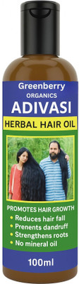 Greenberry Organics Adivasi Ayurvedic Hair Oil with Natural Herbal Ingredients – 100ml Hair Oil(100 ml)