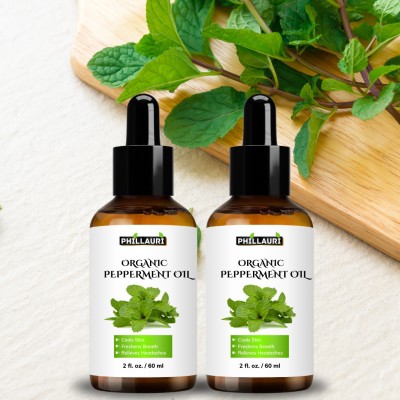 Phillauri Pure & Natural, Peppermint Essential Oil For Hair, Skin, Cold, Face Hair Oil(120 ml)