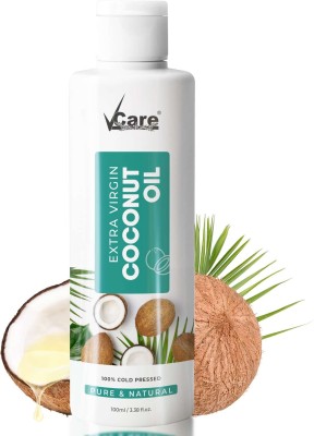 Vcare Cold Pressed Extra Virgin Coconut Oil for Hair & Skin Oil for all Skin Types Hair Oil(100 ml)