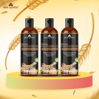 Bon Austin Premium Wheatgerm Herbal Hair Oil - For Hair Growth and Anti Hair Fall Combo Pack Of 3 Bottle of 100 ml (300ml) Hair Oil(300 ml)