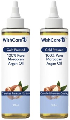 WishCare Cold Pressed & Natural Moroccan Argan Oil - Pack of 2 (100ML Each) Hair Oil(200 ml)