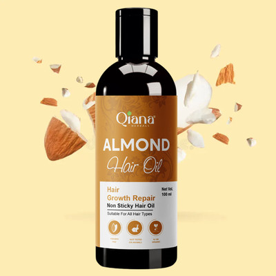 Qiana Almond hair Oil for Frizz-Free Hair Hair Oil(100 ml)