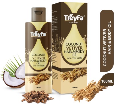 TREYFA Virgin Vetiver Hair, body & face coconut oil for Hair, skin & Body care Hair Oil(100 ml)