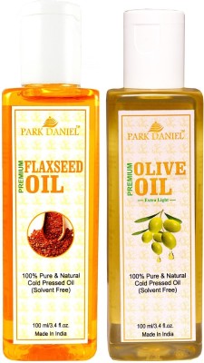 PARK DANIEL Premium Flaxseed oil and Olive oil combo of 2 bottles of 100 ml (200ml) Hair Oil(200 ml)