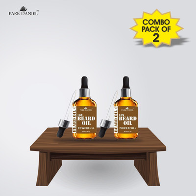 PARK DANIEL 10X Beard Oil POWERFULL- For fast Beard Growth Combo pack of 2 Bottles of 30 ml(60 ml) Hair Oil(60 ml)