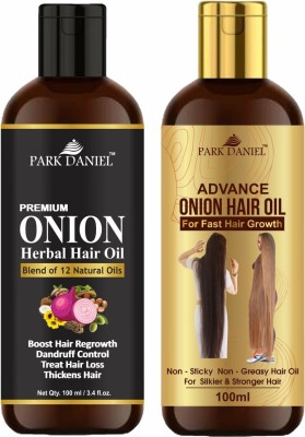 PARK DANIEL Onion Herbal Hair Oil & Advance Onion Hair Oil Combo Pack Of 2 of 100 ml(200 ml) Hair Oil(200 ml)