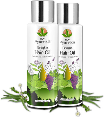 HIM AYURVEDA Advanced Bringha (Bhringraj) for Nourish Scalp & Reduce Breakage.(Pack of 2) Hair Oil(200 ml)