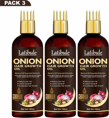 Latibule Black Seed Onion Hair Oil - WITH COMB APPLICATOR - Regrowth Aryuvedic  Hair Oil(300 ml)