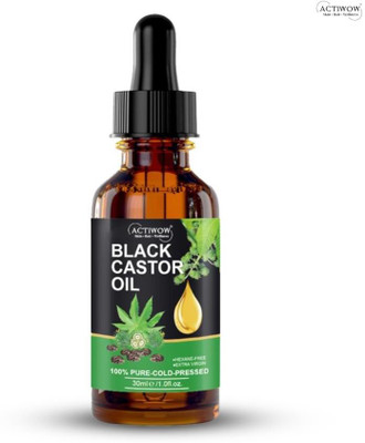 ACTIWOW Black Castor Oil For Hair Shine & Strength Hair Oil(30 ml)