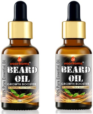 voorkoms Beard and Hair Growth Oil - 60 ml faster beard growth Pack of 2 Hair Oil(60 ml)