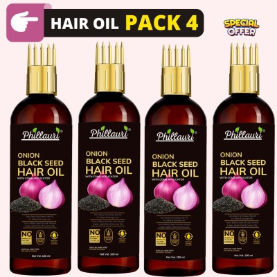 Phillauri Onion Oil – Black Seed Onion Hair Oil – WITH COMB APPLICATOR Hair Oil