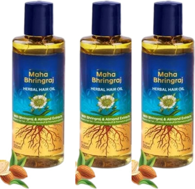Mahabhringraj MAHABHRINGRAJOIL On & On Hair Oil Pack of 3 (200 ML Each) Hair Oil(600 ml)