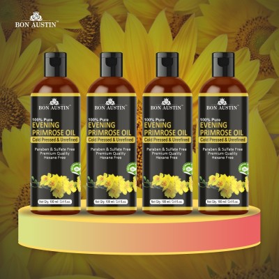 Bon Austin Premium Evening Primrose Herbal Hair Oil For Hair Growth and Anti Hair Fall Combo Pack Of 4 Bottle of 100 ml(400ml) Hair Oil(400 ml)