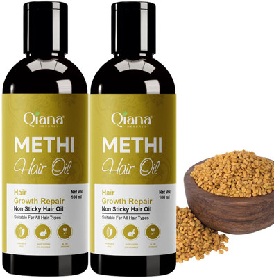 Qiana Methi Hair Oil – Fights Thinning & Boosts Growth - Pack of 2 Hair Oil(100 ml)
