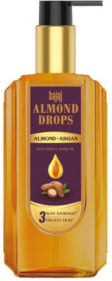 BAJAJ Almond Drops non sticky, with Almond & Argan oil for damage protection Hair Oil (100 ml)