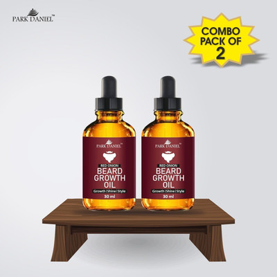 PARK DANIEL Red Onion Beard Growth Oil- For Beard Growth, Style & Shine Combo pack of 2 bottles of 30 ml(60 ml) Hair Oil(60 ml)