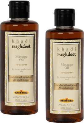MEGHDOOT Khadi Massage Oil For Stronger Muscles & Pain Relief with 210ML Hair Oil(420 ml)