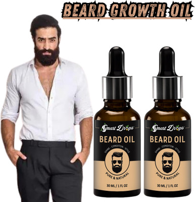 smartdrops Beard Growth Oil 30ML - For Faster Beard Growth & Patchy Beard Hair Oil(60 ml)