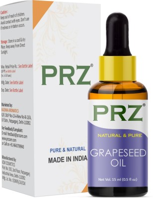 PRZ GrapeSeed Cold Pressed Carrier Oil (15ML) - Pure Natural Aromatherapy Massage Oil For Skin Care & Hair Care Hair Oil(15 ml)