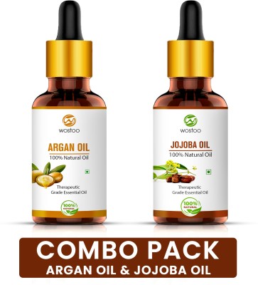 Wostoo Argan & Jojoba Pure and Natural Oils 15ml (Pack of 2) Hair Oil(30 ml)