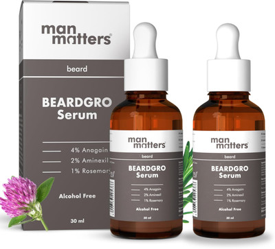 Man Matters BeardGro Oil-In-Serum | Rosemary, Anagain & Aminexil | Stronger & Thicker Beard Hair Oil(60 ml)