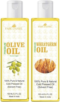 PARK DANIEL Organic Wheatgerm oil and Olive oil combo pack of 2 bottles of 100 ml(200 ml) Hair Oil(200 ml)