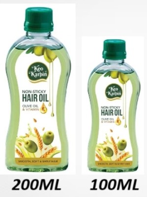 Keo Karpin Non Sticky Hair Oil with Olive Oil & Natural 200ML 1PCS 100ML 1PCS Hair Oil(300 ml)