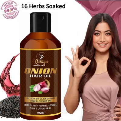 Ramya beauty care BHAVNAGARI Onion Black Seed Hair Oil - Controls Hair Fall - No Mineral Oil Hair Oil(100 ml)