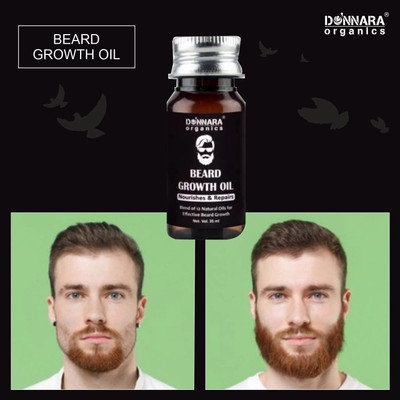 DONNARA organics Beard Growth Oil(Blend of 12 Natural oils for Effecive Beard Growth)-35 ml Hair Oil(35 ml)