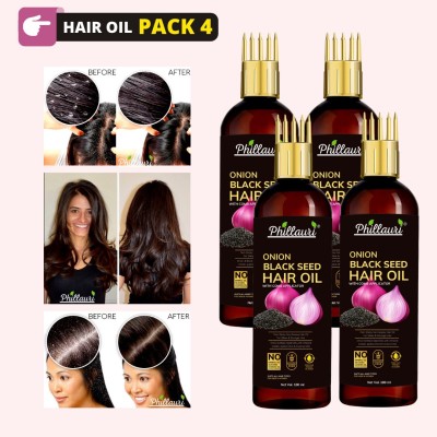 Phillauri Onion Oil for Hair Regrowth Aryuvedic Hair Oil 100ml (Pack of 4) Hair Oil