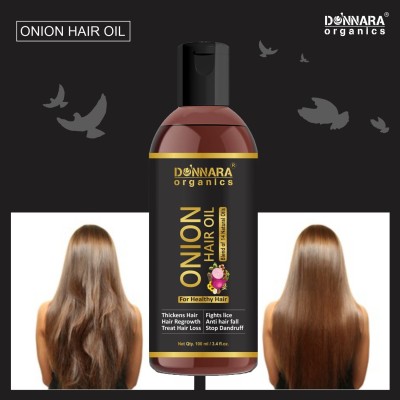 Donnara Organics ONION Herbal Hair oil- Blend of 14 Natural Oils For Hair Regrowth(60 ml) Hair Oil(60 ml)