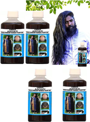 Adivasi Herbal Hair Oil For Hair Health Help and Support in Problems 100ml Pack of 4 Hair Oil(400 ml)