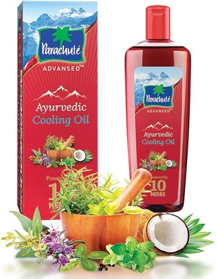 Parachute Advansed Ayurvedic Cooling Oil 10 Herbs Hair oil 200ML Hair Oil(200 ml)