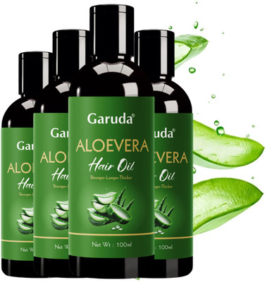 Garuda Aloe Vera Enriched Hair Oil – Boost Growth & Reduce Dryness - Pack of 4 Hair Oil(100 ml)