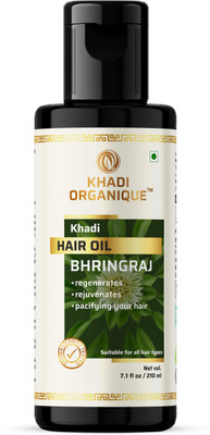 khadi ORGANIQUE Bhringraj Hair Oil For hair growth, prevents hair loss, gets rid of split ends and works effectively against dandruff Hair Oil(210 ml)