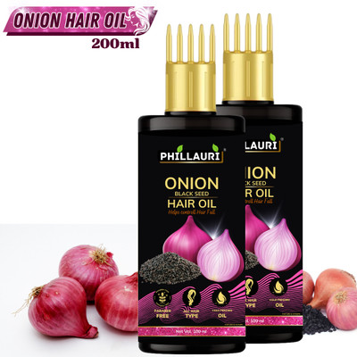 Phillauri Red Black Seed Onion Hair Oil Hair Fall Control Formula without Mineral Oil. Hair Oil(200 ml)
