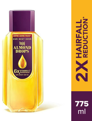 BAJAJ Almond Drops with 6X Vitamin E Nourishment for 2X Hairfall Reduction Hair Oil(725 ml)