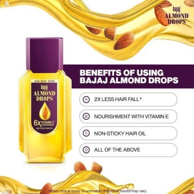 BAJAJ Almond Drops Hair Oil With Vitamin E (100 ML X 2) Hair Oil(200 g)