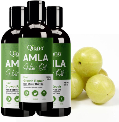 Qiana Amla Hair Oil – Nourishes Scalp & Strengthens Roots - Pack of 3 Hair Oil(100 ml)