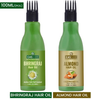 Cassidy BHRINGRAJ&ALMOND HAIROIL enriched with 6X Vitamin E, Reduces Hair Fall  Hair Oil(200 ml)