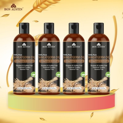Bon Austin Premium Wheatgerm Herbal Hair Oil For Hair Growth and Controls Hair Fall Combo Pack Of 4 Bottle of 100 ml(400ml) Hair Oil(400 ml)