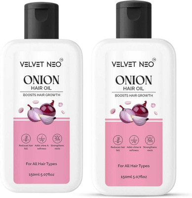VELVETNEO Velvet Neo Onion Hair Oil – Boosts Hair Growth & Reduces Hair Fall(Pack of-2) Hair Oil(150 ml)
