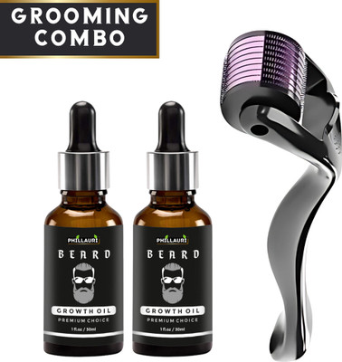 Phillauri Beard Oil for Boost & Strength | Beard Softener | Beard Care With Derma Roller Hair Oil(60 ml)