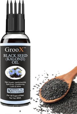 GrooX Black Seed Oil Cold Pressed Pure Hair Oil Kalonji Tail Hair Oil(50 ml)