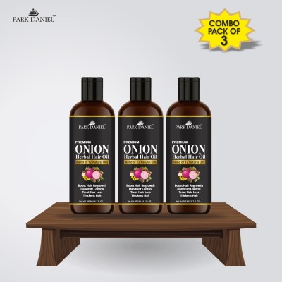 PARK DANIEL Premium Onion Herbal Hair Oil - For Hair Growth Combo Pack of 3 bottle of 200 ml(600 ml) Hair Oil(600 ml)