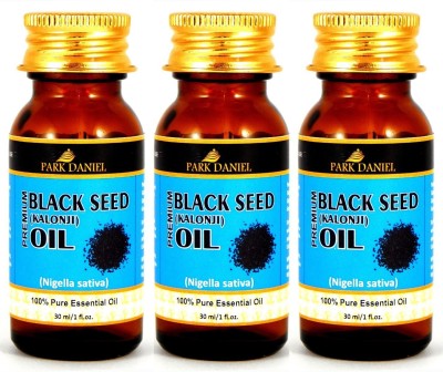 PARK DANIEL Organic Black Seed oil(Kalonji Oil) combo pack of 3 bottles of 30 ml(90 ml) Hair Oil(90 ml)